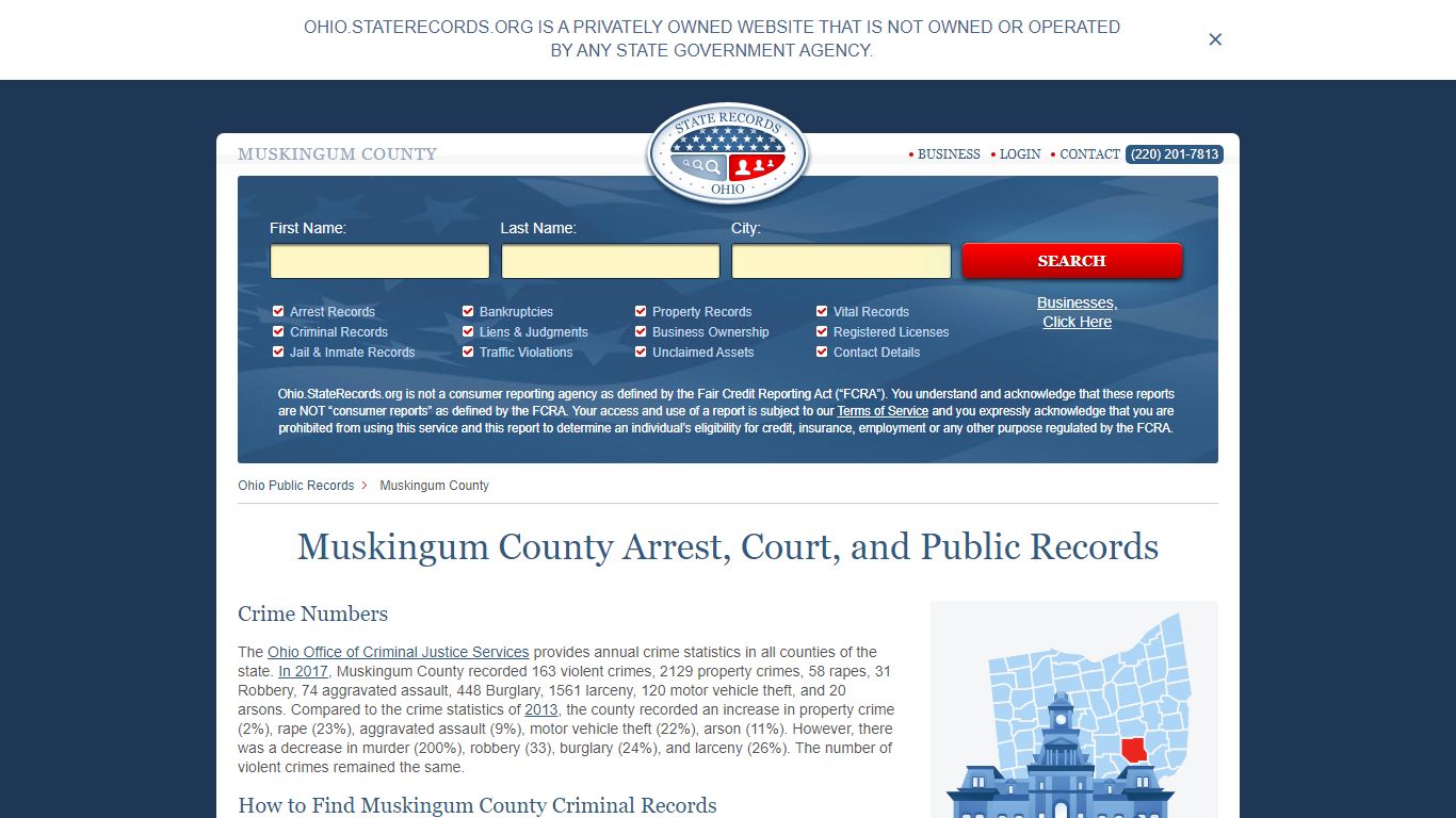 Muskingum County Arrest, Court, and Public Records